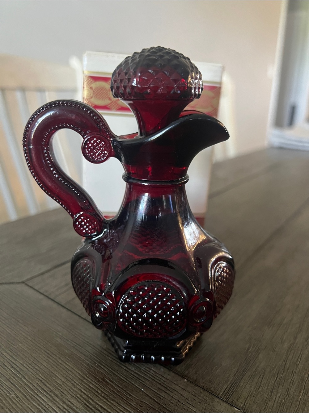 Avon 1876 Cape Cod Collection Cruet in Deep Red